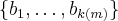 \{b_1,\ldots,b_{k(m)}\}