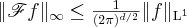 \|\mathscr{F}f\|_\infty\leq\frac{1}{(2\pi)^{d/2}}\|f\|_{\Lsp^1}