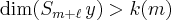 \dim(S_{m+\ell}\,y)>k(m)