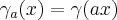 \gamma_a(x)=\gamma(ax)