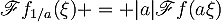 \mathscr{F}f_{1/a}(\xi) = |a|\mathscr{F}f(a\xi)