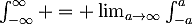 \textstyle\int_{-\infty}^\infty = \lim_{a\to\infty}\int_{-a}^a