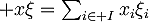 \textstyle x\xi=\sum_{i\in I}x_i\xi_i