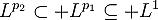 L^{p_2}\subset L^{p_1}\subseteq L^1